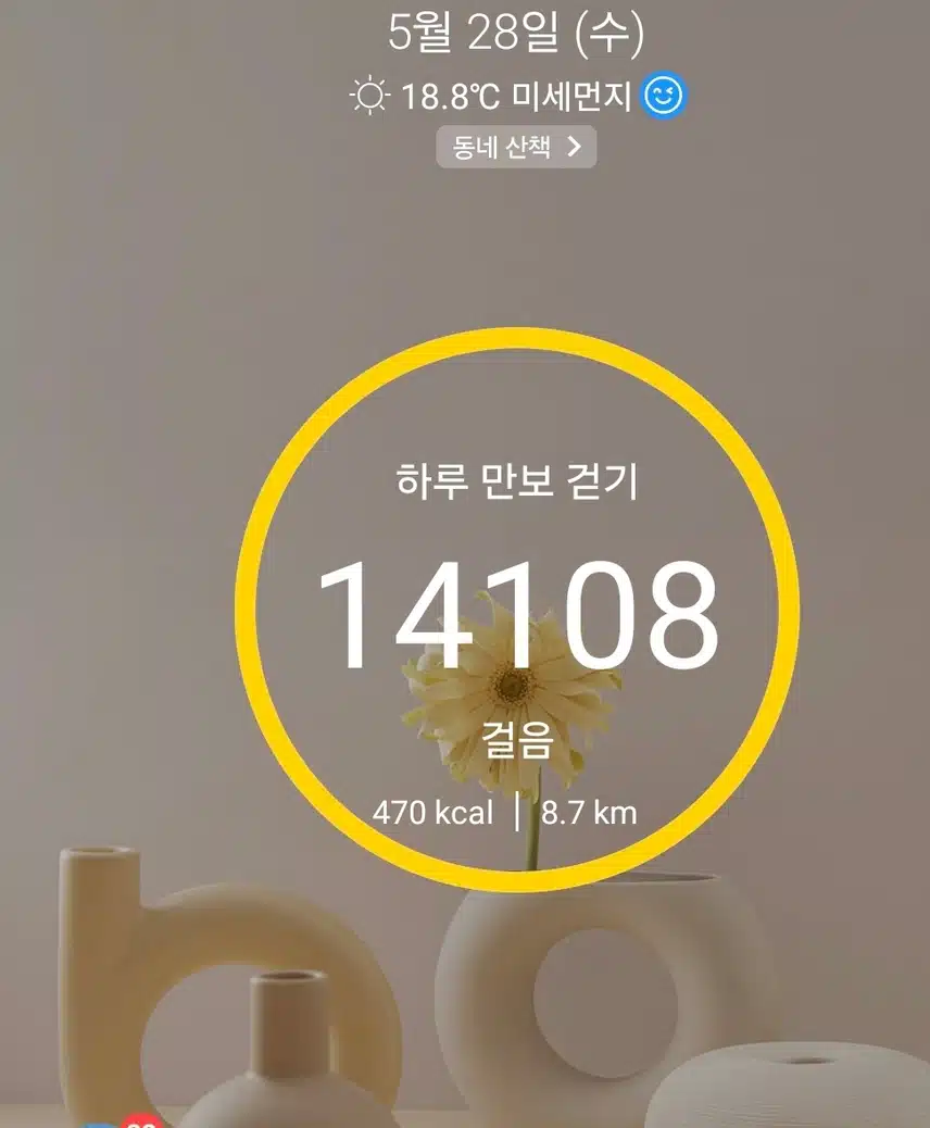 1만보 걷기 운동 완료