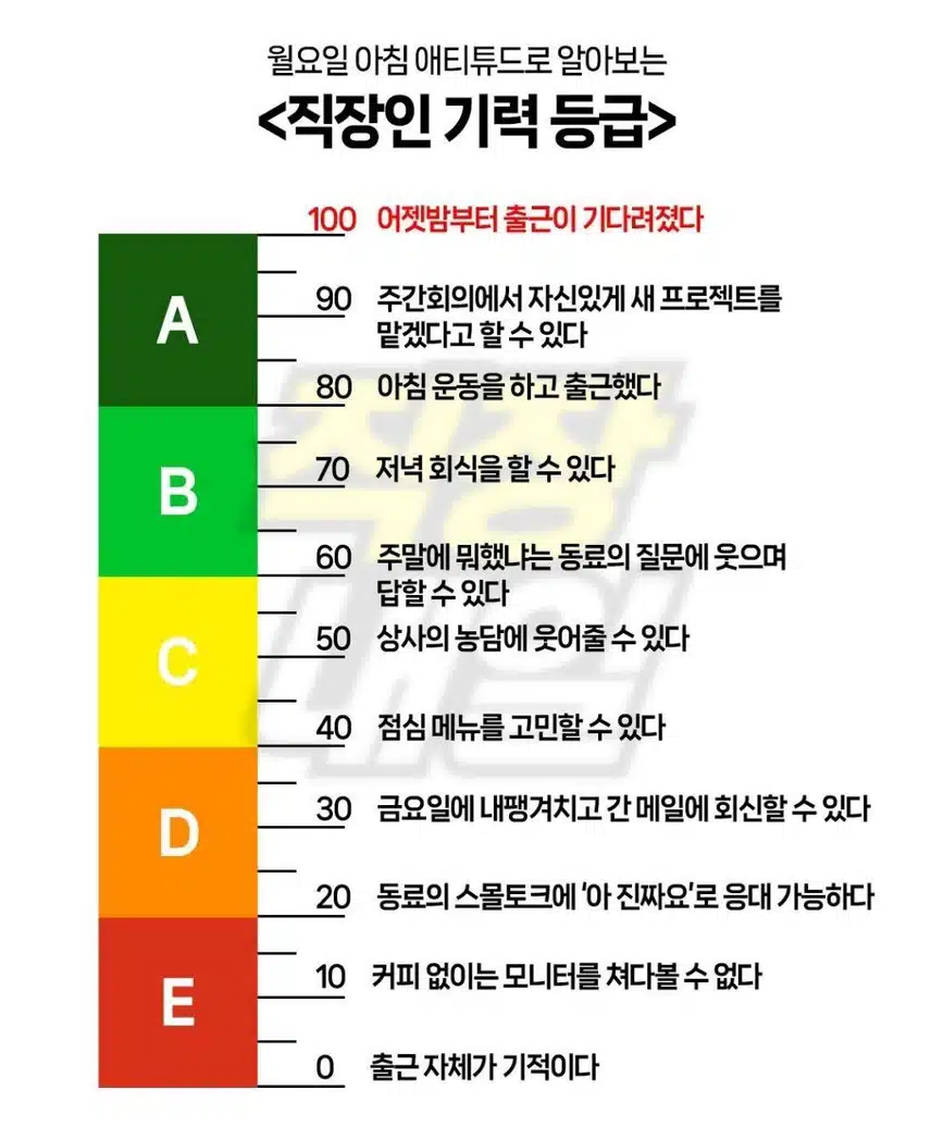 직장인 기력 등급