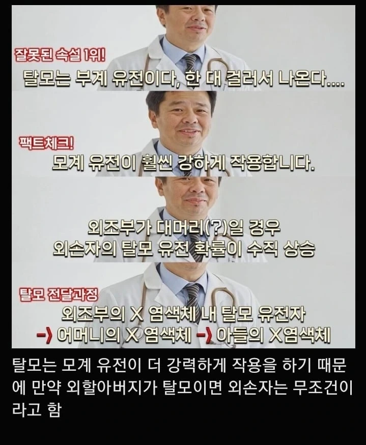 모계가 더 강하게 작용을 한다는 탈모 유전