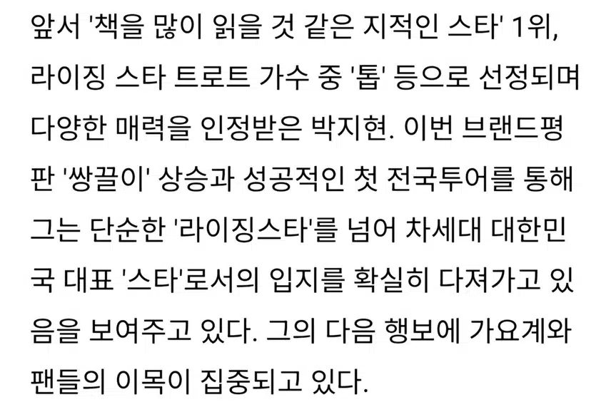 대세 박지현 브랜드평판 쌍끌이 상승