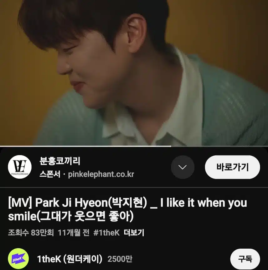 박지현 가수님 그대가 웃으면 좋아 MV