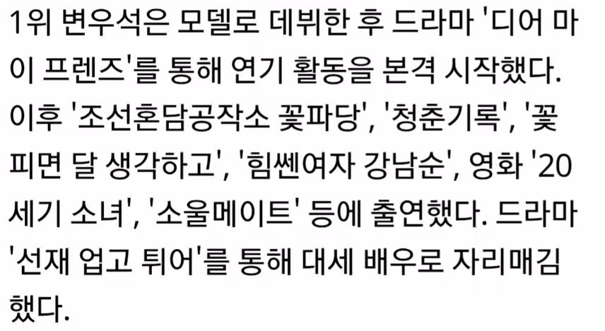 ☘️변우석, 5월 라이징스타 브랜드평판 1위