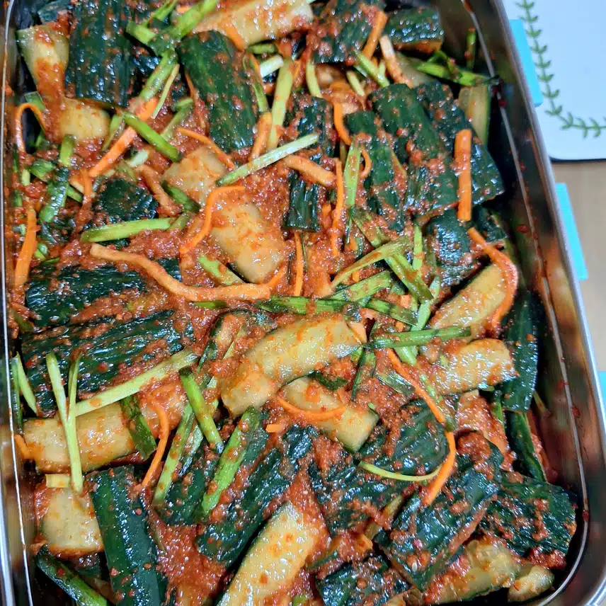 오이김치와콩나물무침!