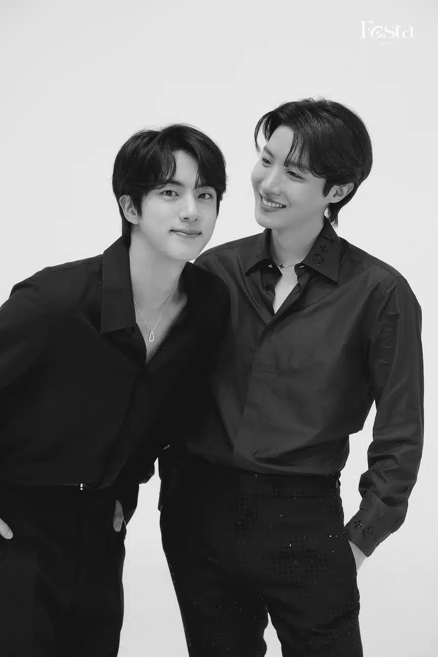 눈부셔서 선그라스 써야할것같은 진 제이홉 투샷