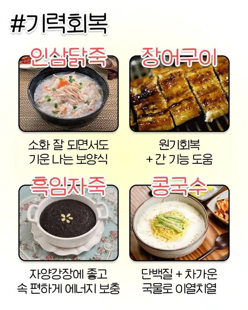 더위 먹었을 때 도움이 되는 음식