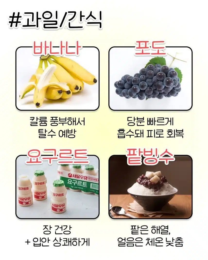 더위 먹었을 때 도움이 되는 음식