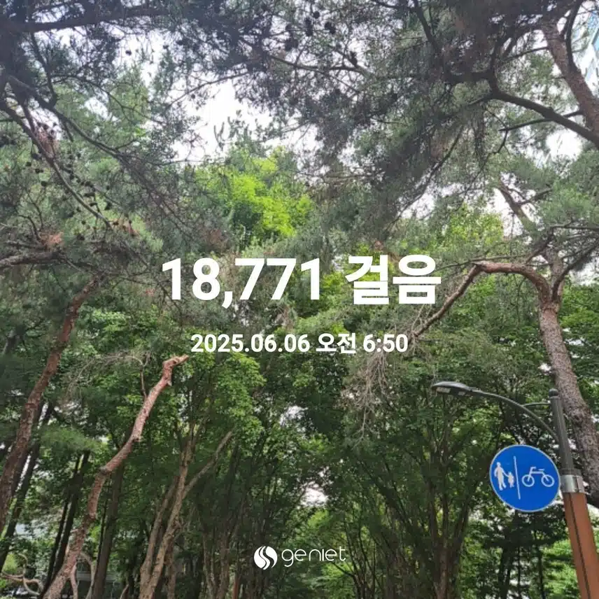 오늘 걷기 햇어요