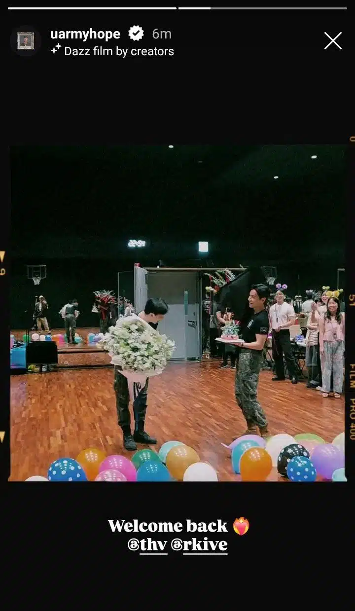 제이홉 인스스에 올라온 RM과 뷔 제대 축하 파티