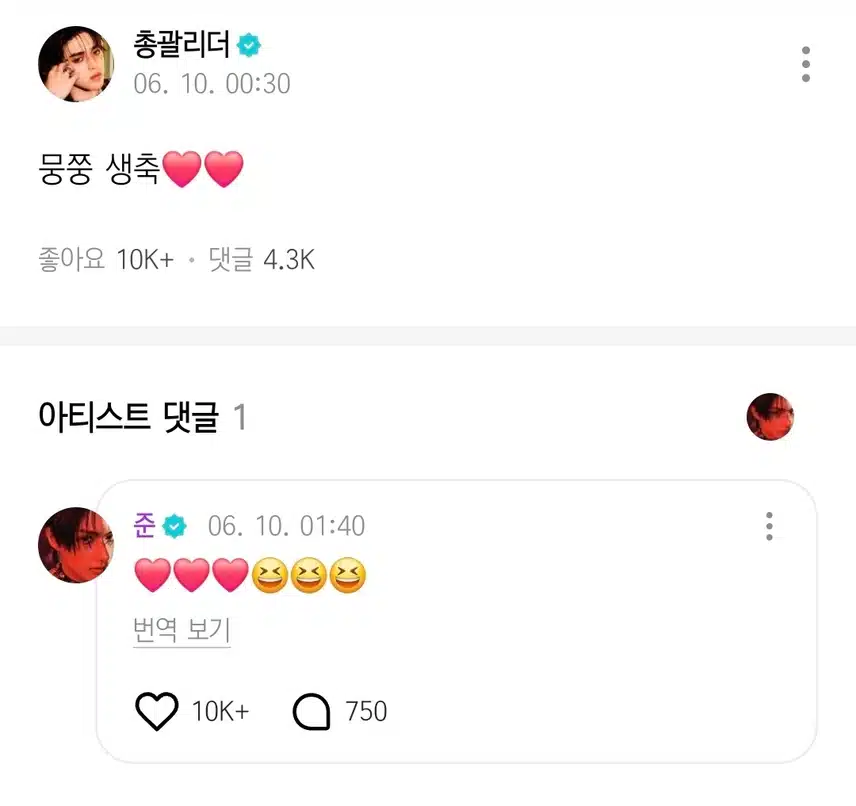 세븐틴 멤버들의 준 생일 축하 메세지 모음