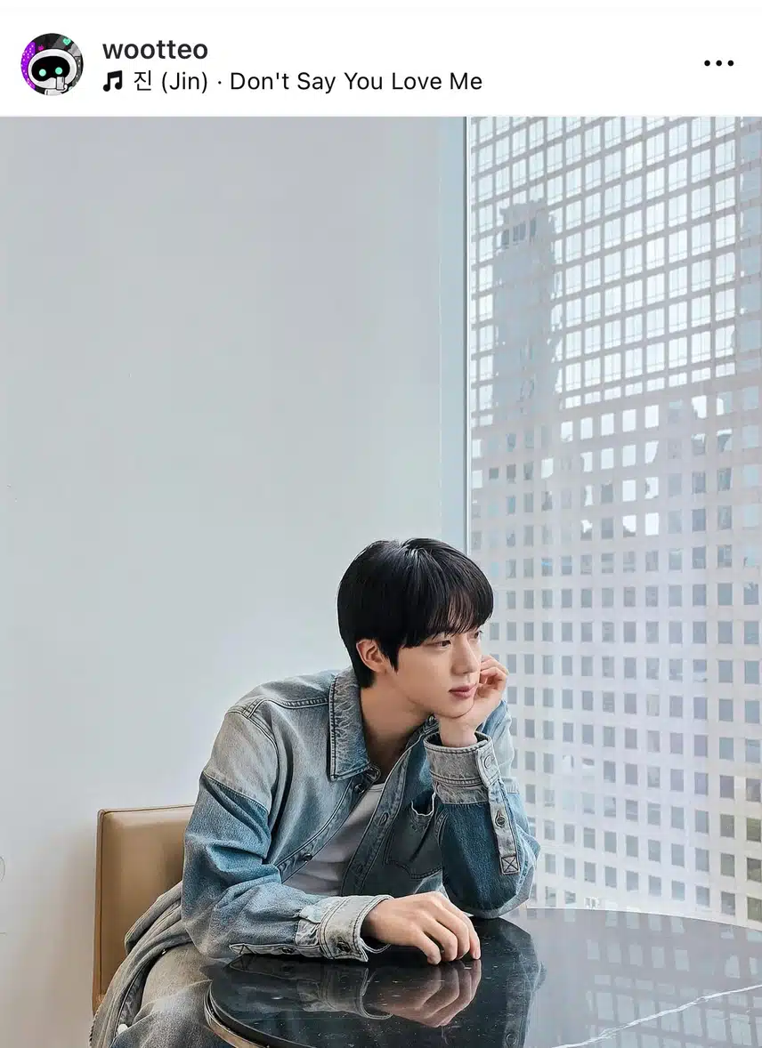 우떠인스타에 올라온 잘생김석진
