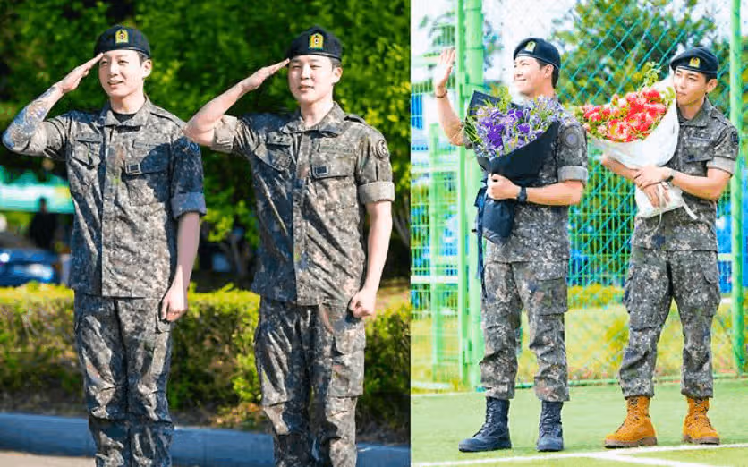 방탄 전역하는 사진만 봐도 기분 좋아요.
