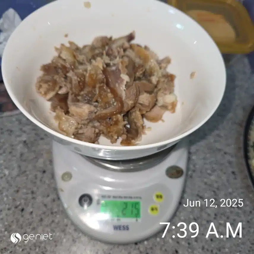 아침 족발넣은 샐러드와 잡곡밥