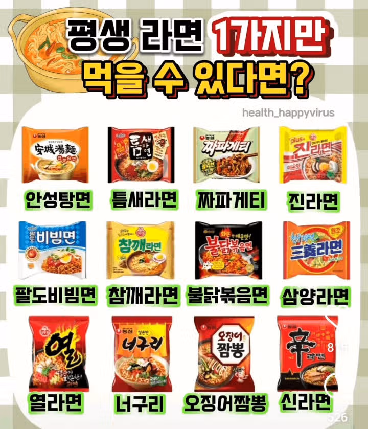 평생 라면을 1가지만 먹을수있다면?