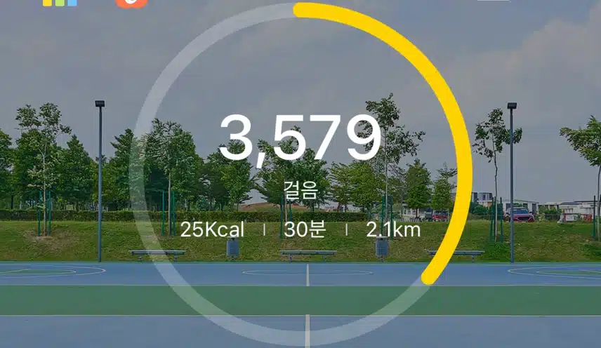 현재 시간까지 3,500보