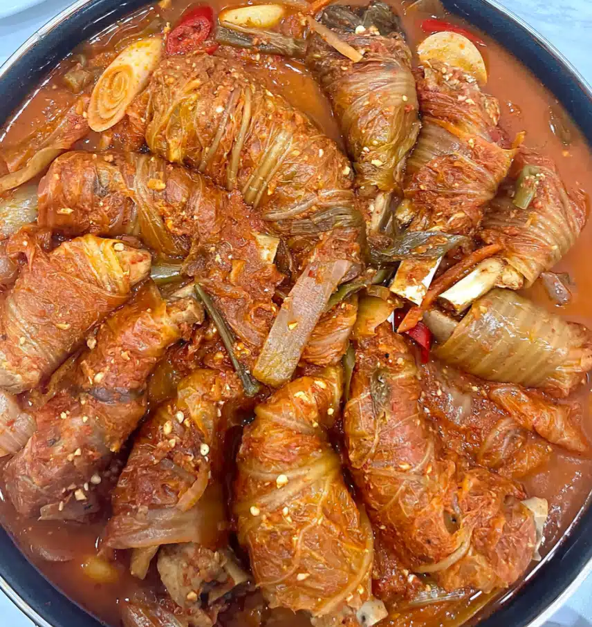 저녁 등갈비 김치 말이찜~