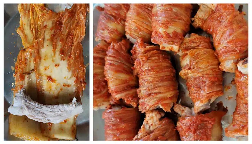 저녁 등갈비 김치 말이찜~