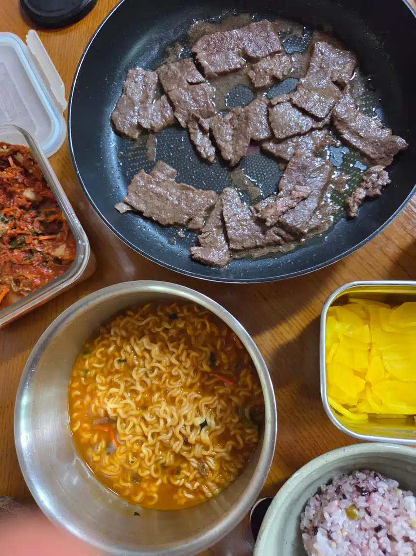 라면과 소고기