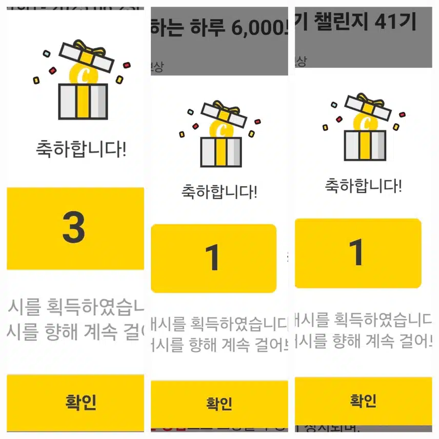 팀워크. 하루 걷기 챌린지 인증 캐시 