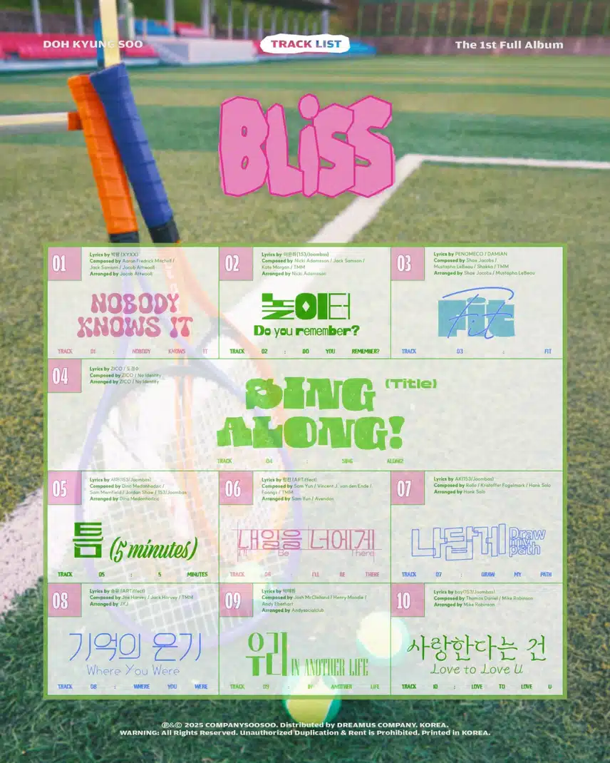 도경수 첫 솔로 정규 앨범 Track List 공개 🎶