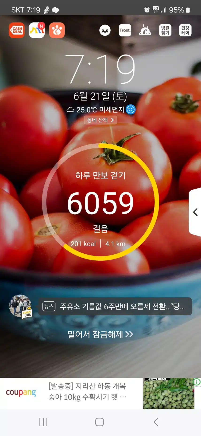 오늘도 6천보 걷기.