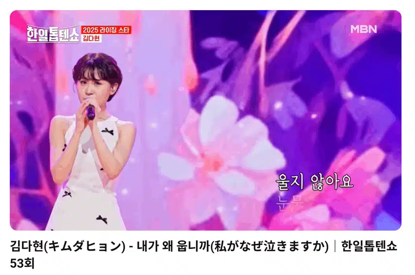 김다현 가수님의 맑고 고운 음색 최고의 감동이였습니다