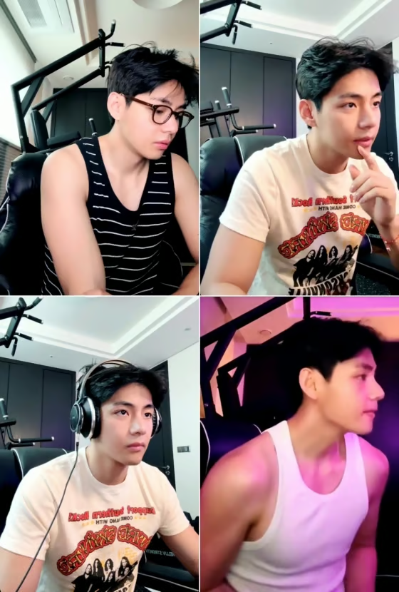 위버스 라이브방송에서도 뷔님의 잘생긴 비주얼