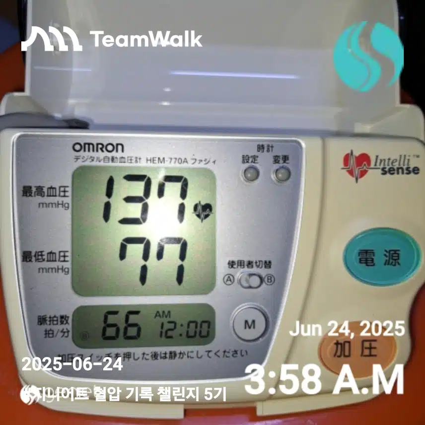 혈압 기록5기 챌린지인증