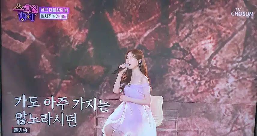 트롯 올스타전 수요일밤에 정서주님 개여울 무대 감동이네요 