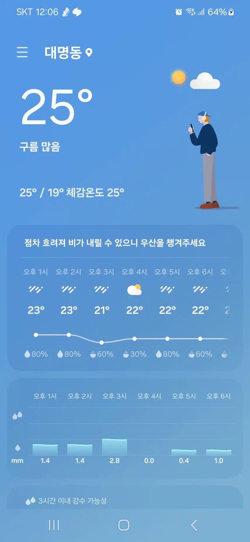 장마를 시작합니다.