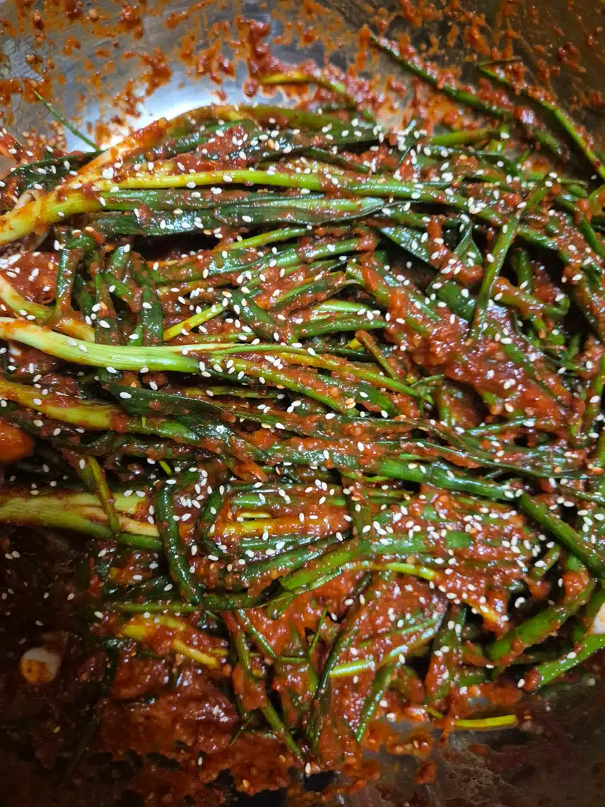 파김치 담았어요.