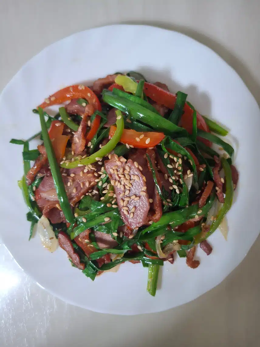 훈제오리 야채볶음