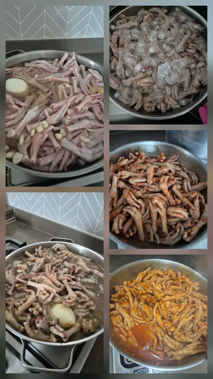 매운 국물 뼈 닭발 만들었어요~( ´∀｀ )b