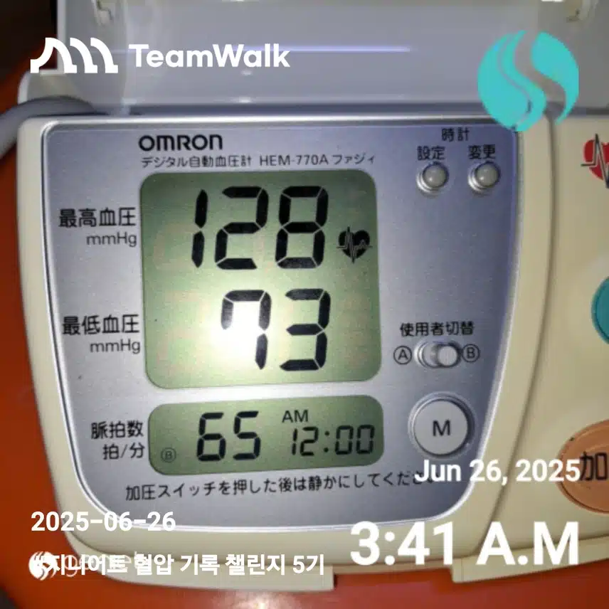 혈압 기록5기 챌린지인증