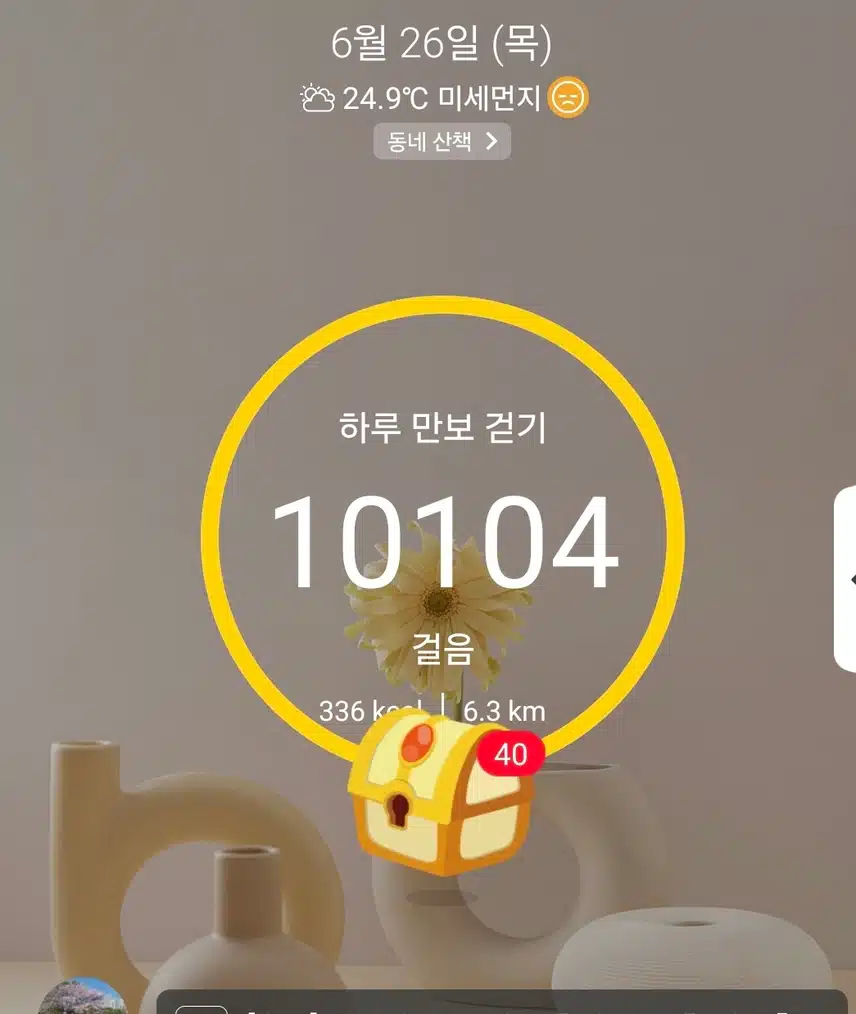 1만보 걷기 운동 완료