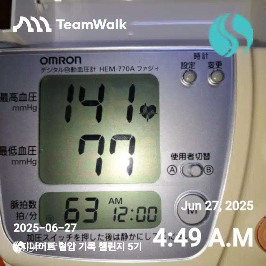 혈압 기록5기 챌린지인증