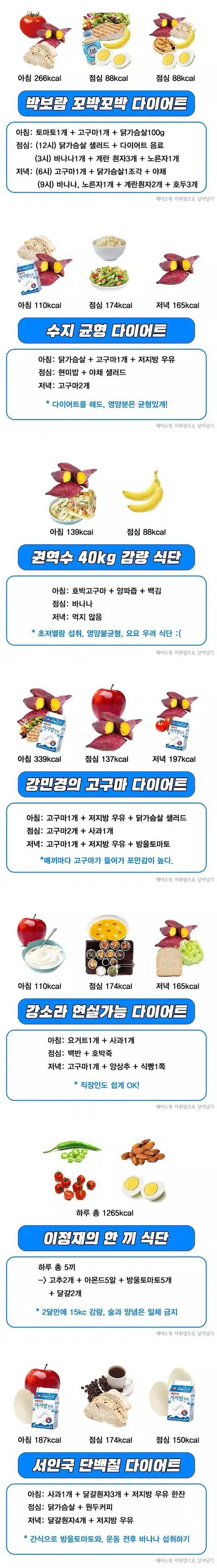 연예인들의 다이어트 식단