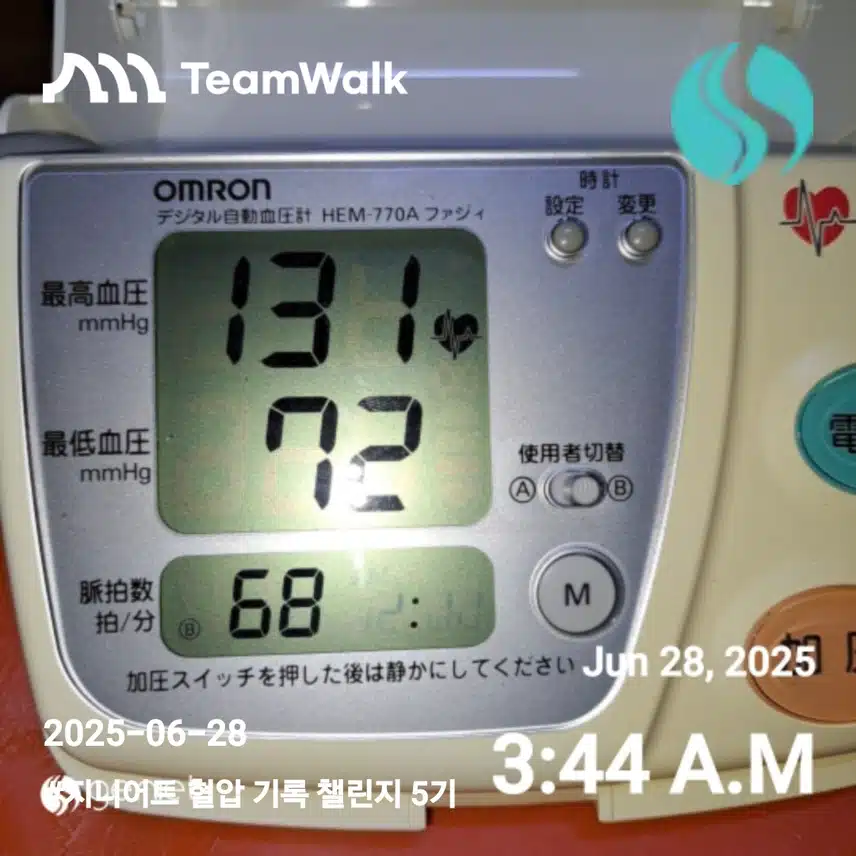 혈압 기록5기 챌린지인증