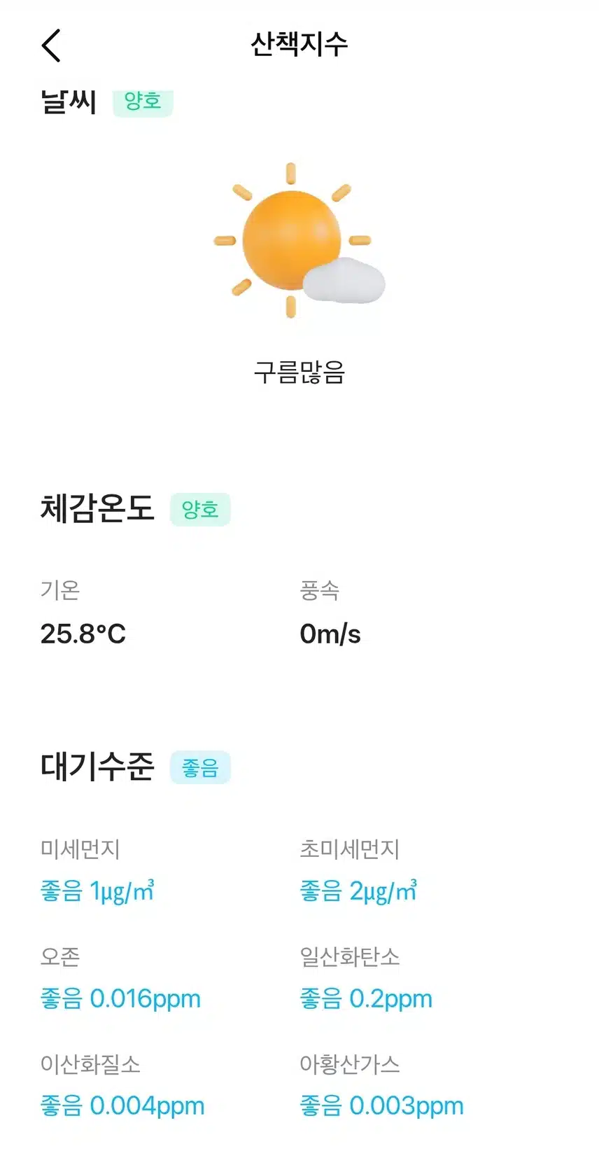 오늘의 날씨와 대기질 