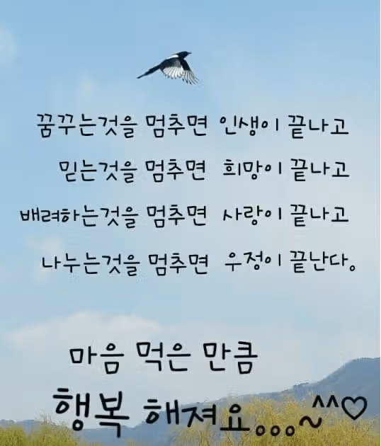마음먹은만큼 행복해져요~