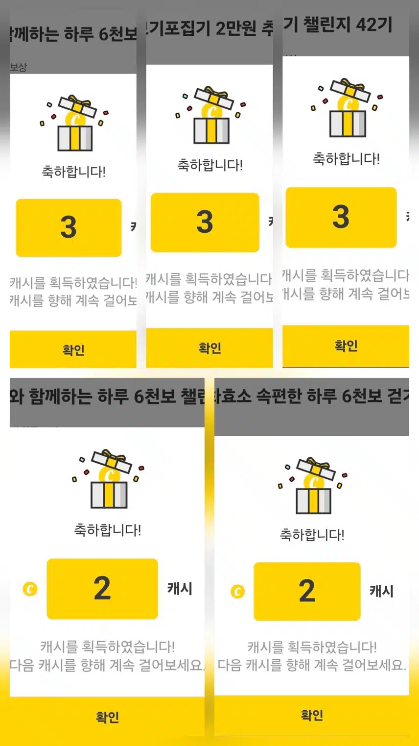 팀워크 하루 걷기 챌린지 인증 캐시 