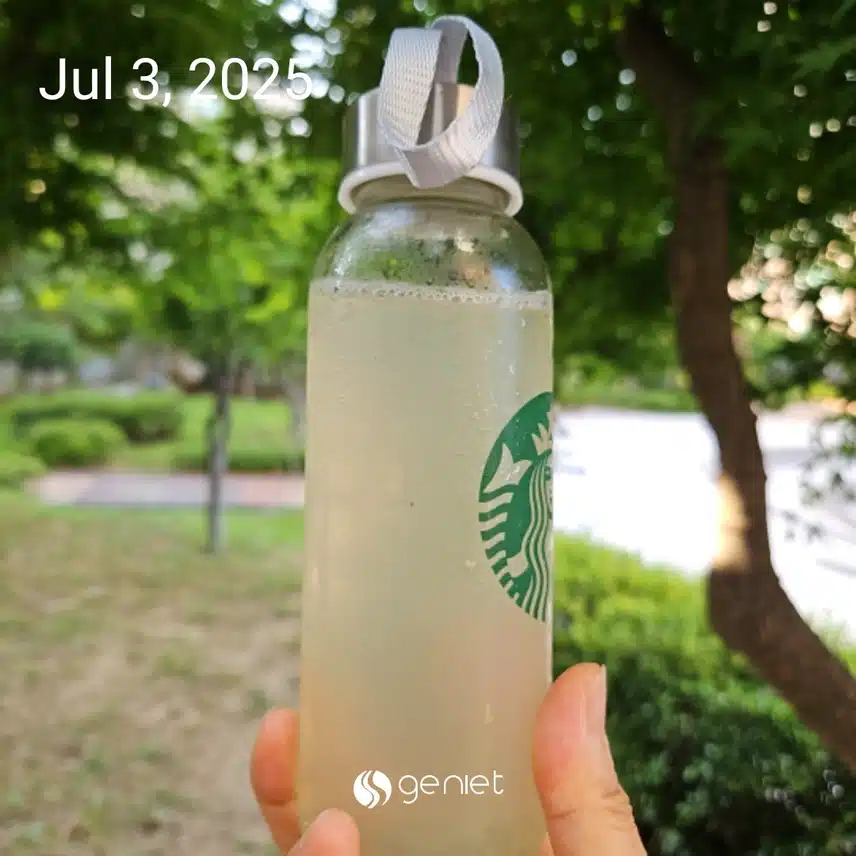상큼한 레몬수로 충전하네요.🍋