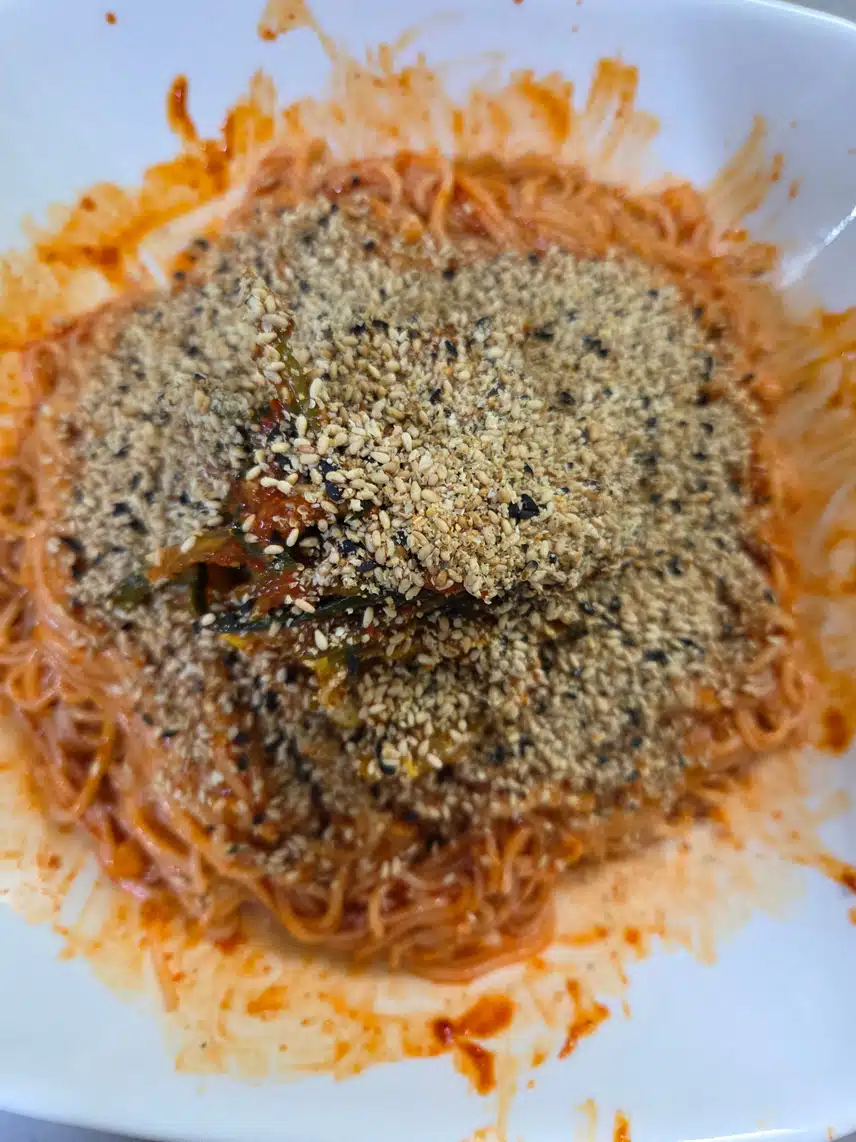 점심에 쫄면 먹었어요