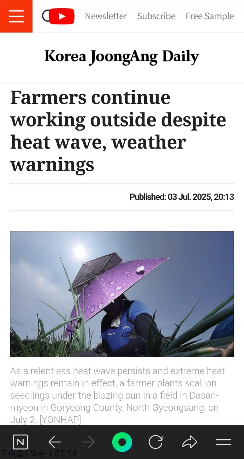 Farmers continue working outside despite heat wave