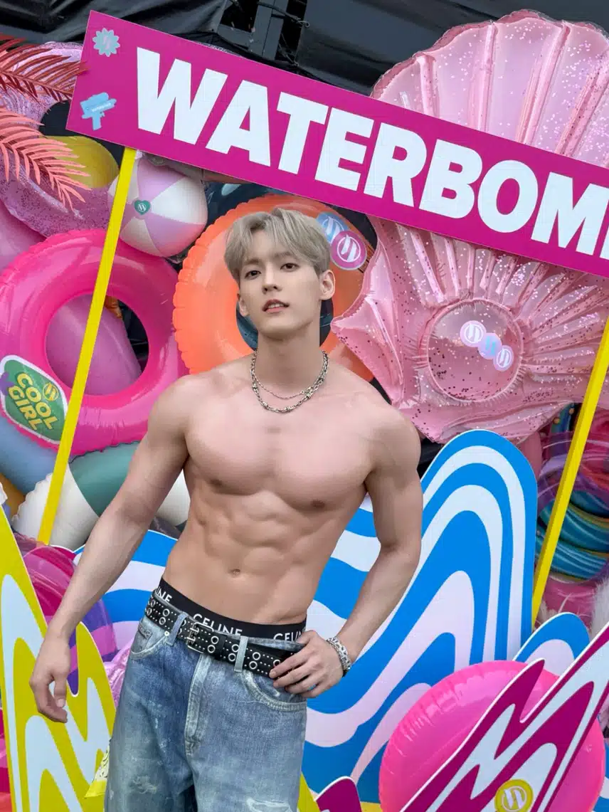 BTOB's Lee Minhyuk who came out hot after tearing off the water bomb