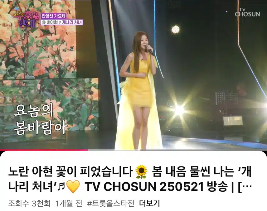 배아현님의 개나리 처녀 무대에요