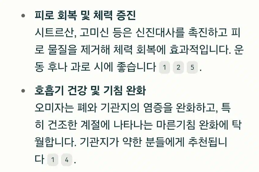 5가지 맛 오미자