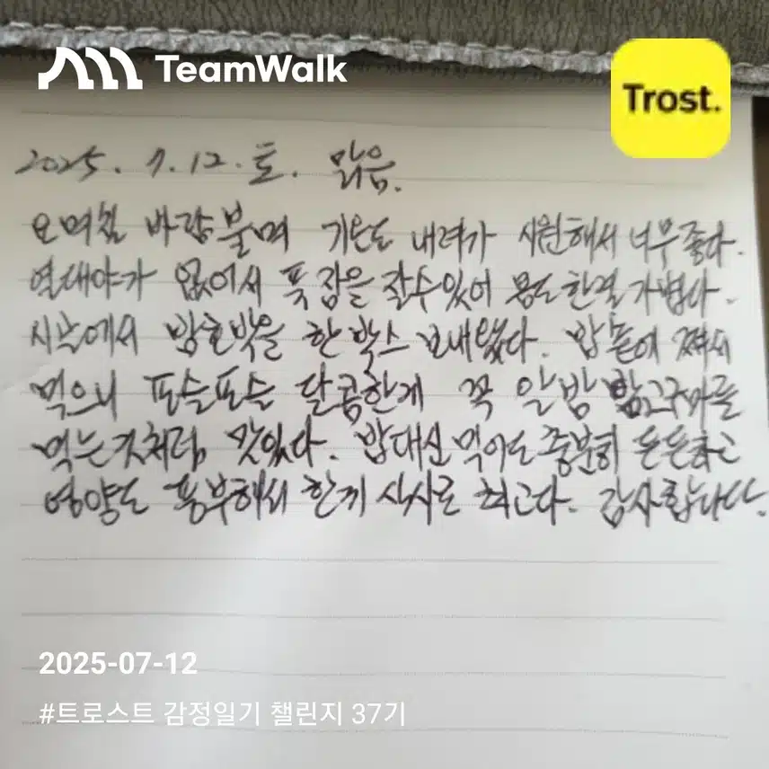 감정일기 5일차