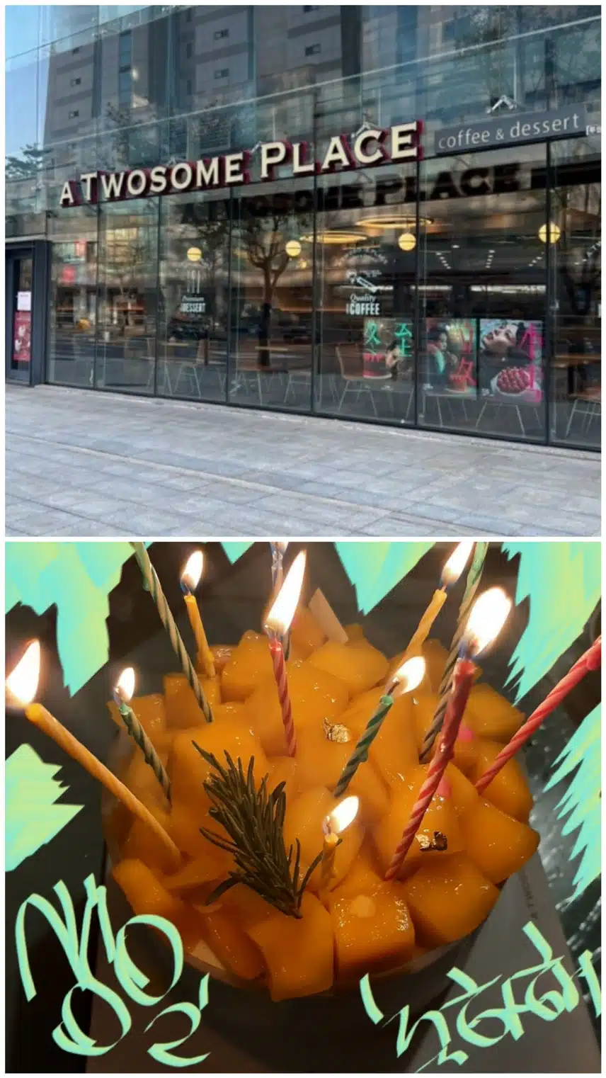 투썸플레이스에서 상큼하고 달콤한 생크림 망고케익 맛있어요..