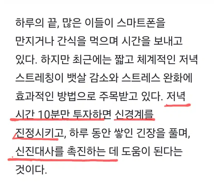 💗 뱃살 빼고 싶다면 저녁 10분 스트레칭~~💪