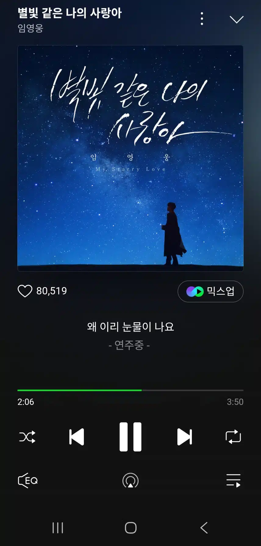 별빛 같은 나의사랑 들으며 오늘 마무리합니다